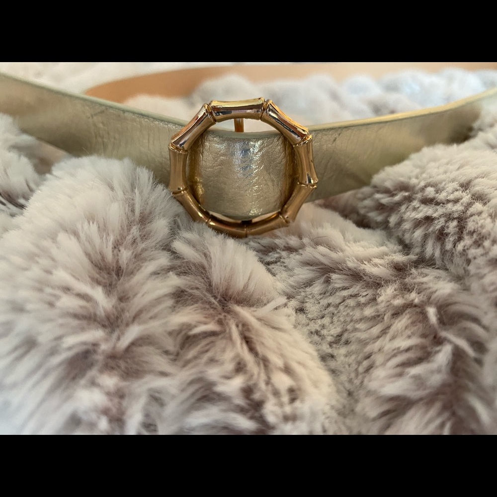 Forever 21 silver and tan belt